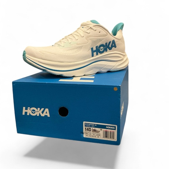 Hoka Other - Hoka Cream and Teal Athletic Shoes